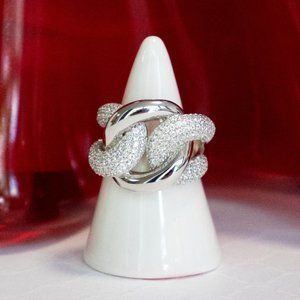 CZ Triple Link Ring - Gold or Silver